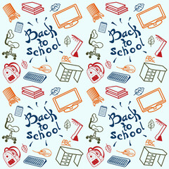 back to school color vector elements seamless pattern