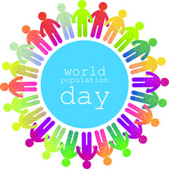 Illustration,Poster,vector, Or banner Of World Population day.