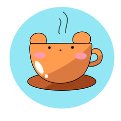 Bear with cup of tea