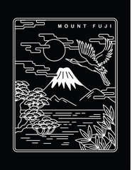 Mount Fuji vector illustration. For t-shirt prints, posters and other uses. © cddesign.co