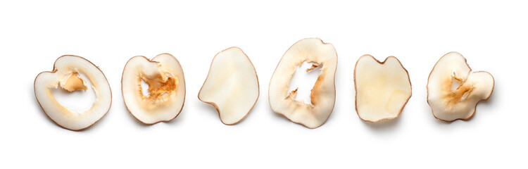 Sliced ​​of sea coconut isolated on white background