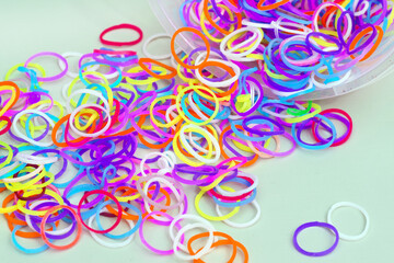 colorful  rubbers for handiwork and rubber band weaving