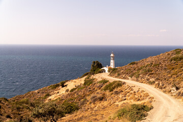 Fototapeta na wymiar lighthouse on the island of crete greece