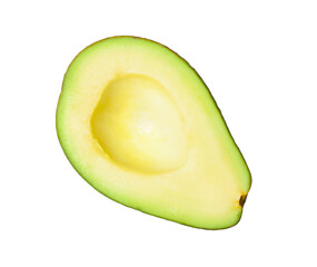 Half of ripe avocado isolated on white