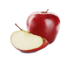 Fresh juicy red apples isolated on white