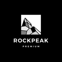 rock peak mount stone logo vector icon illustration