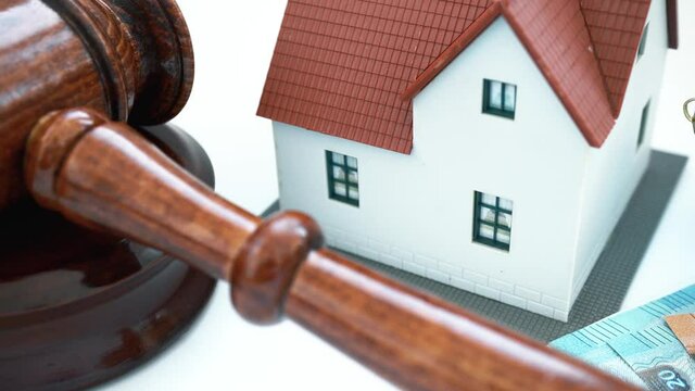 Legal dispute in court or law suit on real estate or property