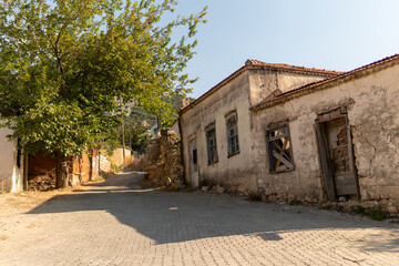 Fototapeta na wymiar old street in the old village