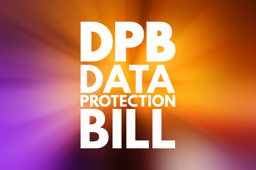 DPB - Data Protection Bill acronym, technology concept background