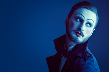 young man with makeup