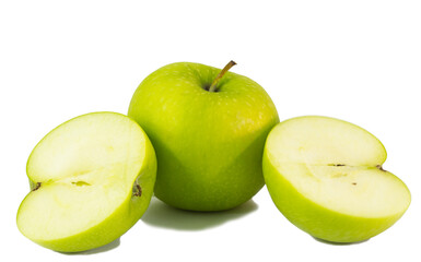 green apples  on white background