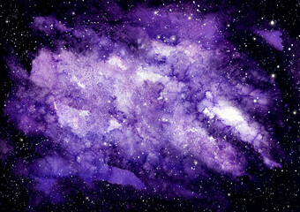 Watercolor Nebula and Outer Space