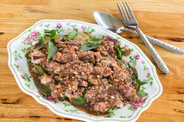 Pork with shrimp sauce