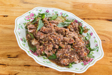 Pork with shrimp sauce