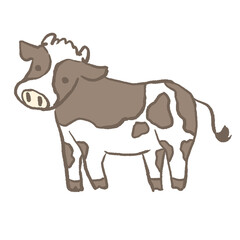 シンプルなホルスタイン牛の横姿2