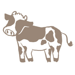 シンプルなホルスタイン牛の横姿