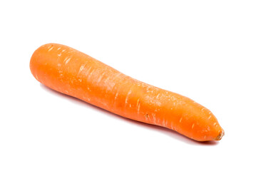 Carrot isolated on white background Clear focus on specific areas of the image./ soft Focus