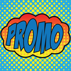 promo banner in speech bubble pop art style. vector illustration