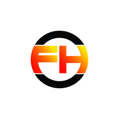 Obraz premium Letter FH circle logo icon design vector. monogram logo vector illustration
