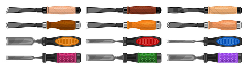 Chisel vector cartoon set icon. Vector illustration carving tool on white background. Isolated cartoon set icon chisel.