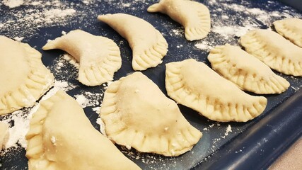 raw dumplings on a plate