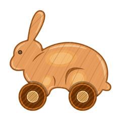 Wooden hare vector icon.Cartoon vector icon isolated on white background wooden hare.