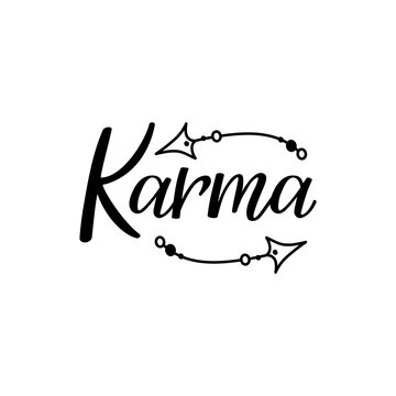 Karma. Vector illustration. Lettering. Ink illustration. T-shirt