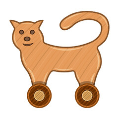 Wooden cat vector icon.Cartoon vector icon isolated on white background wooden cat.