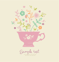 Vector coffee or tea background with space for text.