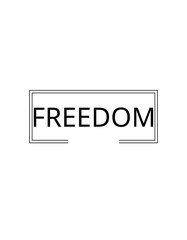 Freedom sticker banner typography design