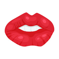 Female lip vector icon.Cartoon vector icon isolated on white background female lip.