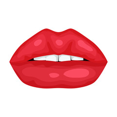 Female lip vector icon.Cartoon vector icon isolated on white background female lip.
