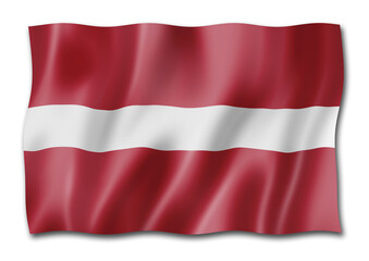 Latvian flag isolated on white