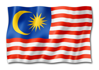 Malaysian flag isolated on white