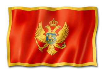 Montenegro flag isolated on white