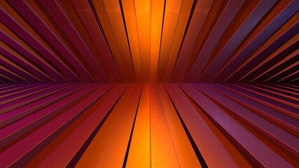 3d render abstract background. Shiny metal lines.