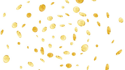 Rotating coins background. Casino jackpot or win concept. Cash fly on black isolated background. Golden money falling. Gambling game jackpot. Vector illustration