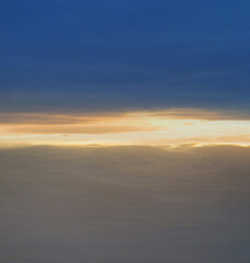 A processed photo of a beautiful sky like a sea of ​​clouds at sunset or sunrise.