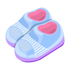 Slippers vector icon.Cartoon vector icon isolated on white background slippers.