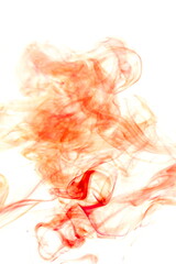 Red smoke on white background