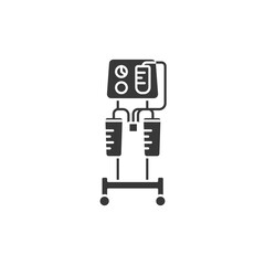 Aspirator glyph black icon. Medical suction pump concept. Removal of fluid from body cavities. Cavity drainage after surgery. Sign for web page, mobile app. Vector isolated element.