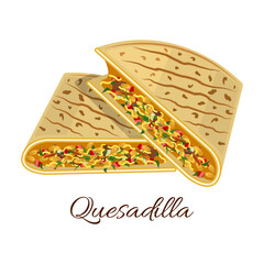 Guesadilla vector icon.Cartoon vector icon isolated on white background quesadilla.