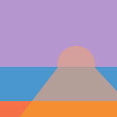 
Beach, sea and sun, minimalist and colorful landscape