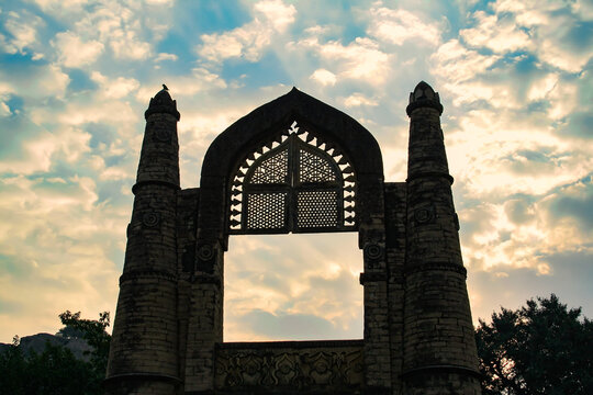 View of Badal Mahal Gate (Darwaza) in Chanderi, Madhya Pradesh, India.