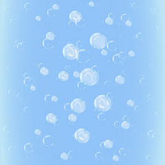 air bubbles in blue water vector illustration