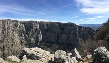 vikos canyon mountains and valley zagori, ioannina, greece, epirus