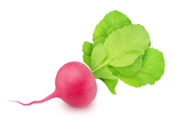 Fresh whole beet with leaves isolated on a white background.