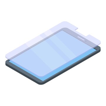 Phone protective glass icon. Isometric of phone protective glass vector icon for web design isolated on white background