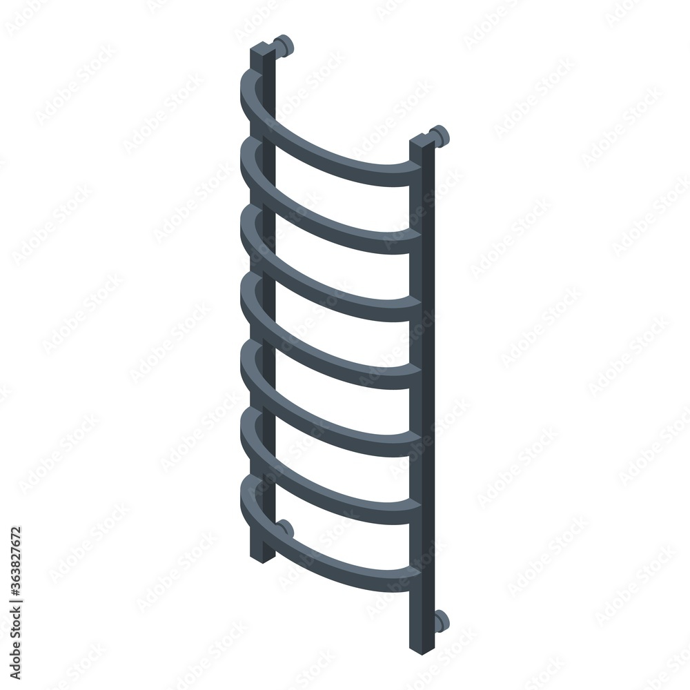 Poster home heated towel rail icon. isometric of home heated towel rail vector icon for web design isolated