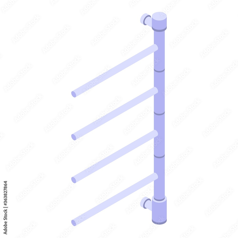 Poster pipe heated towel rail icon. isometric of pipe heated towel rail vector icon for web design isolated